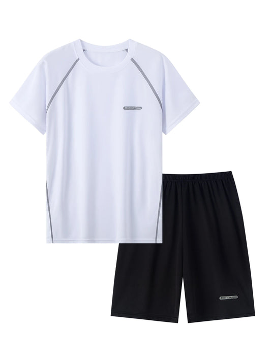 Children's solid color quick-drying sports suit 14+ boys and girls running training 2-piece leisure Joker sports suit