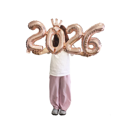 Crown 2026 Number Foil Balloons Happy New Year Eve Party Decoration Photo Booth Props Supplies Christmas Home Decor Navidad 2026