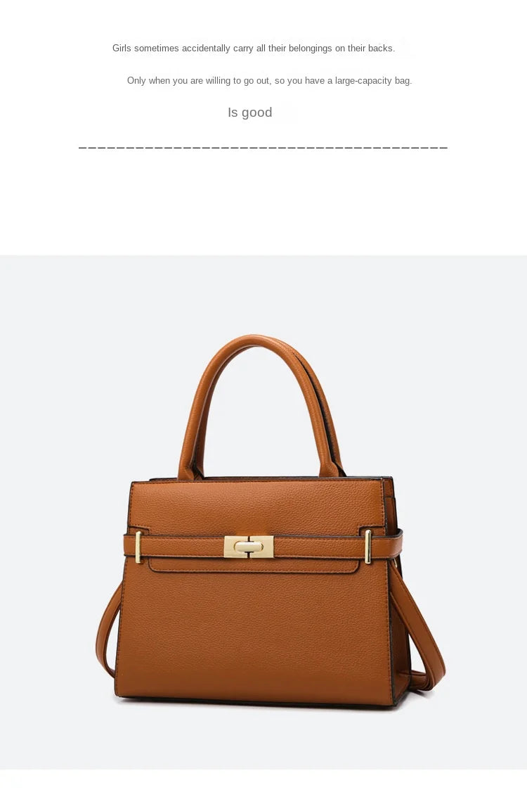 Women's soft leather handbag simple small square bag casual women's bucket bag fashionable single shoulder crossbody bag
