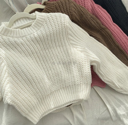 Knitted Sweater Women Pullovers New Long Sleeve O-Neck Black Knit Sweater Pullover Women Tops Sweaters Sueters De Mujer Q718