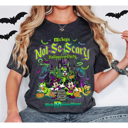 Disney Halloween 2025 Mickey Mouse Men Women Summer T-shirt Family Parent-Child Clothing Casual Unisex Oversized Short Sleeve