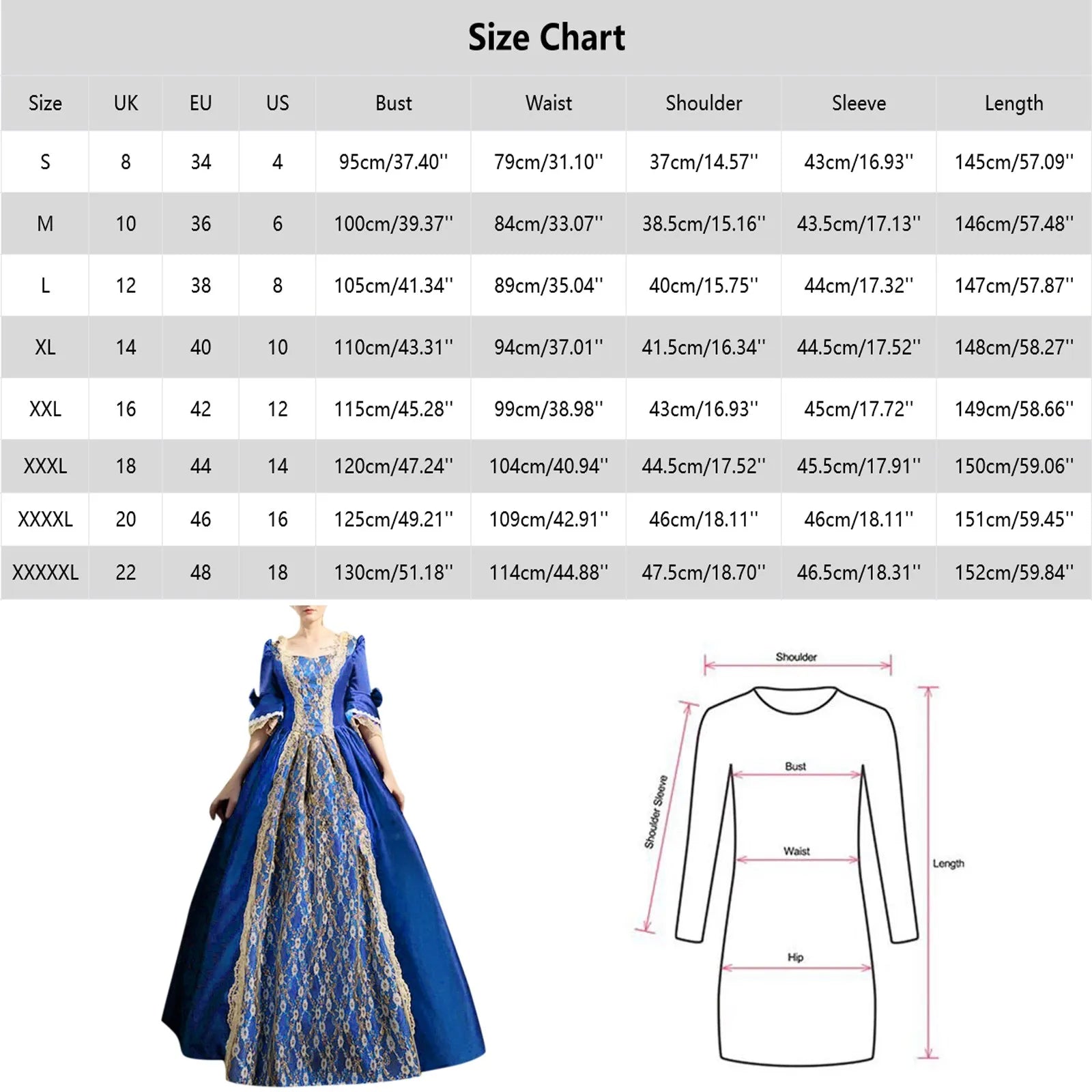 18th Century Medieval Dress Women High Waist Half Sleeve Ball Gown Princess Lace Patchwork Satin Dress Queen Renaissance Costume