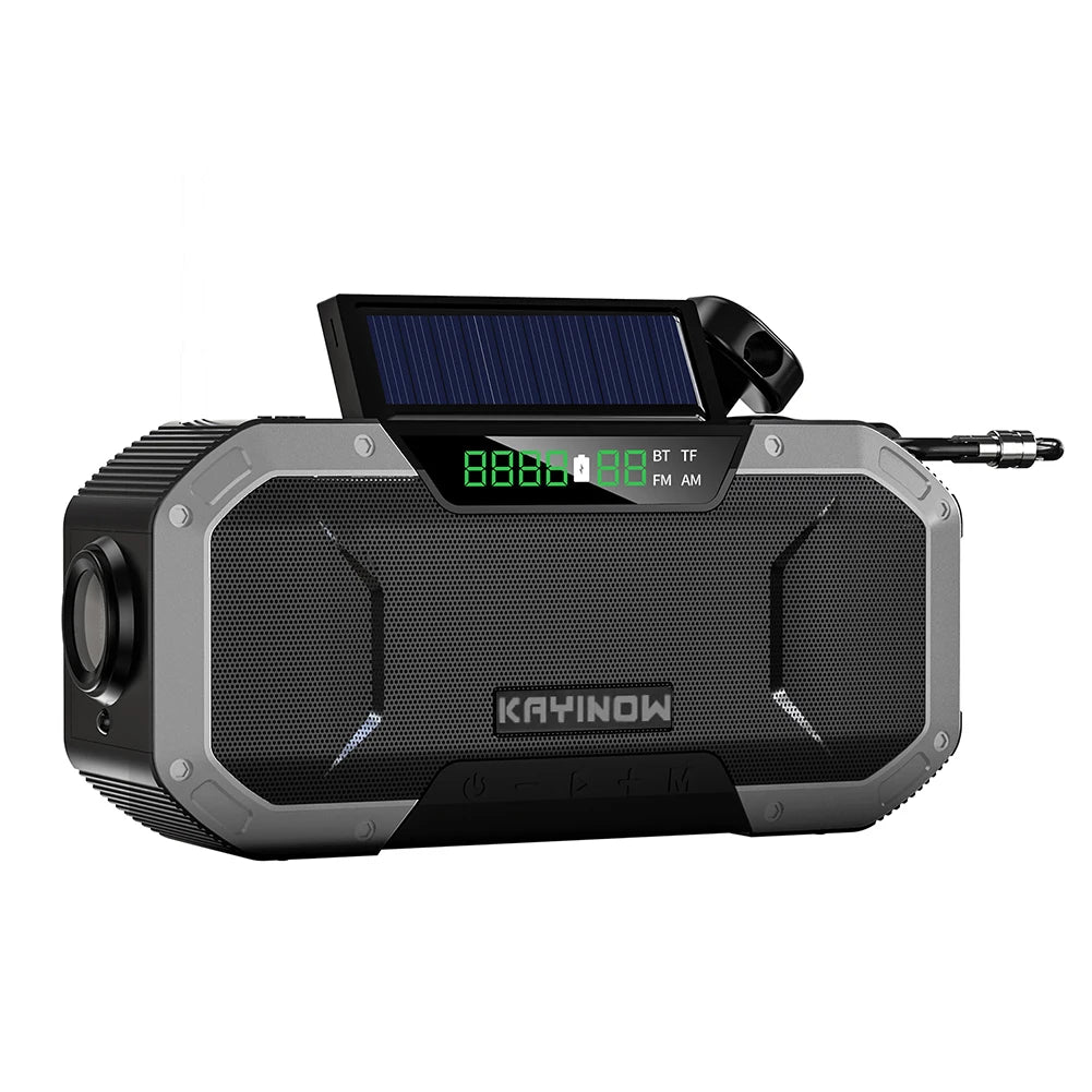 Solar Hand Crank Radio Portable AM/FM Weather Radio with LED Flashlight SOS Alarm Emergency Power Supply/Bank