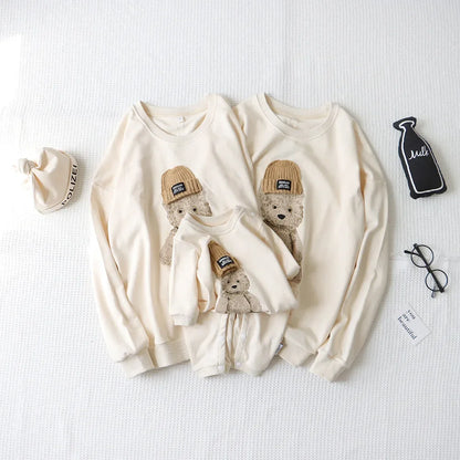 Family Matching Outfits Mom Dad and Son Sweatshirts Newbonr Bodysuit Mother Daughter Girl Same Tops and Plaid Skirts Clothes Set