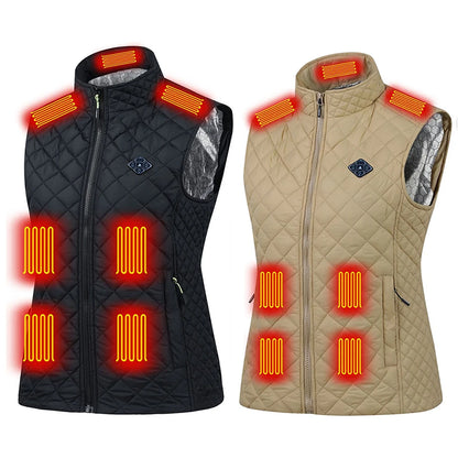 Women 21 Heating Zones Vest Autumn and Winter Electric Heated Jackets USB Heating Vest Outdoor Thermal Winter Warm Jacket M-3XL