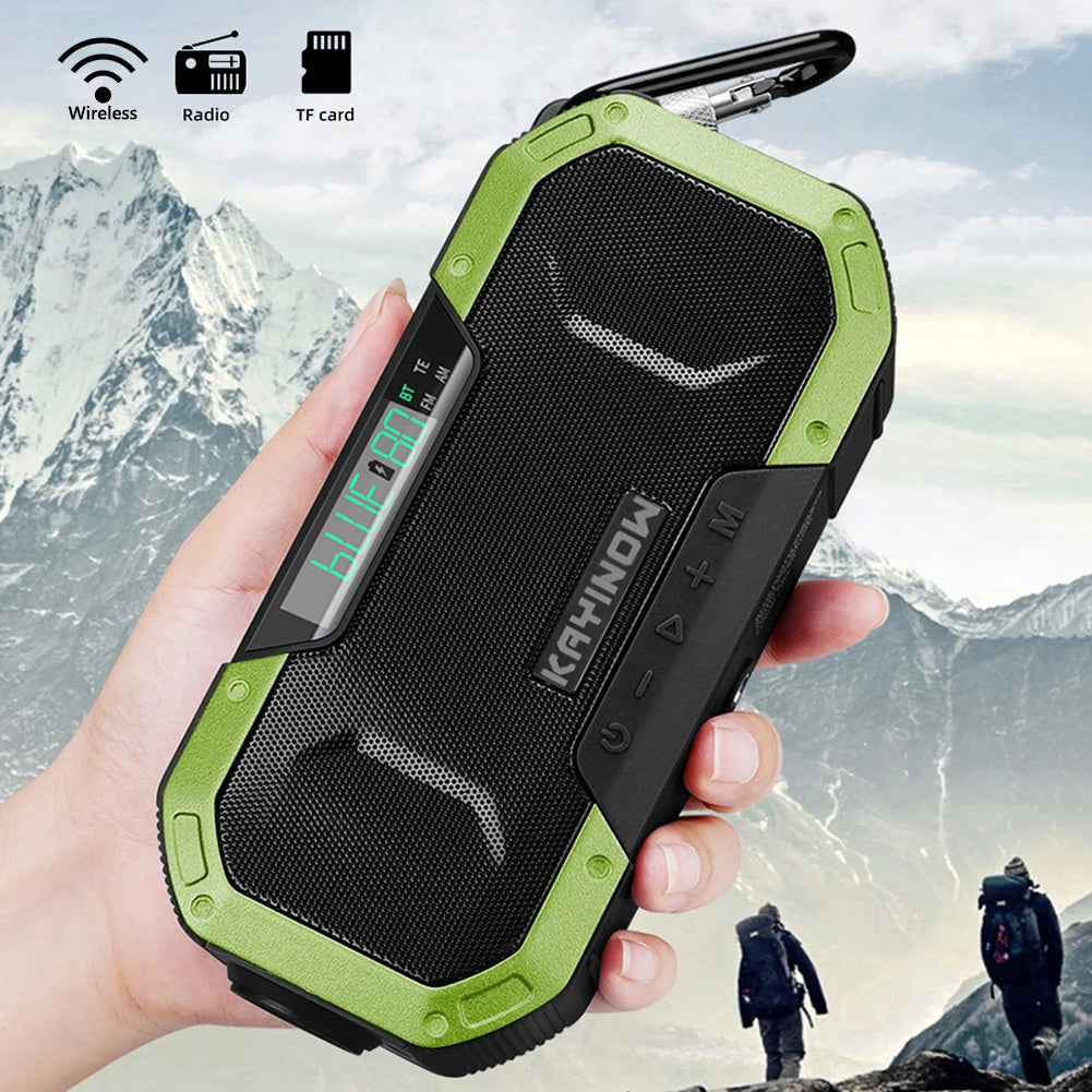 Solar Hand Crank Radio Portable AM/FM Weather Radio with LED Flashlight SOS Alarm Emergency Power Supply/Bank
