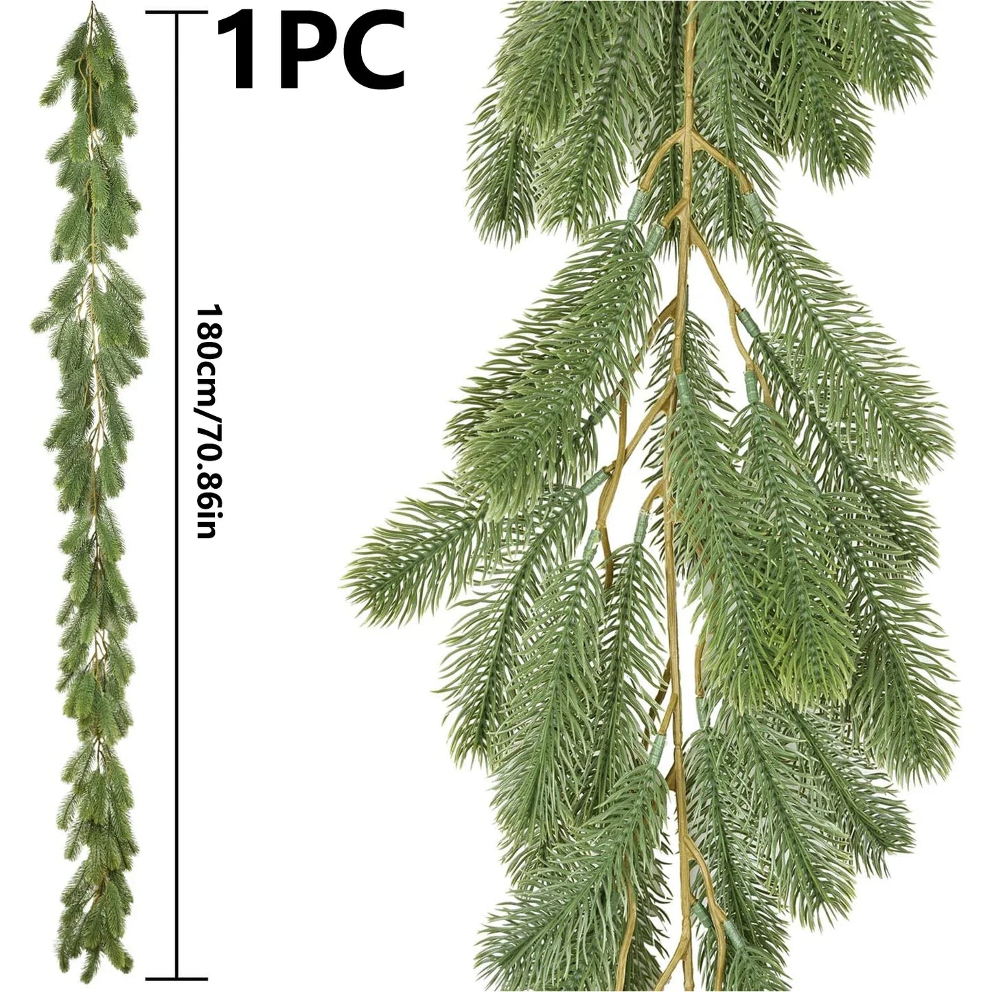 1Pc Artificial Green Plants Christmas Tree Garland Home Party Decorative Outdoor Yard Pine Tree Rattan Hanging Hot Sale Products