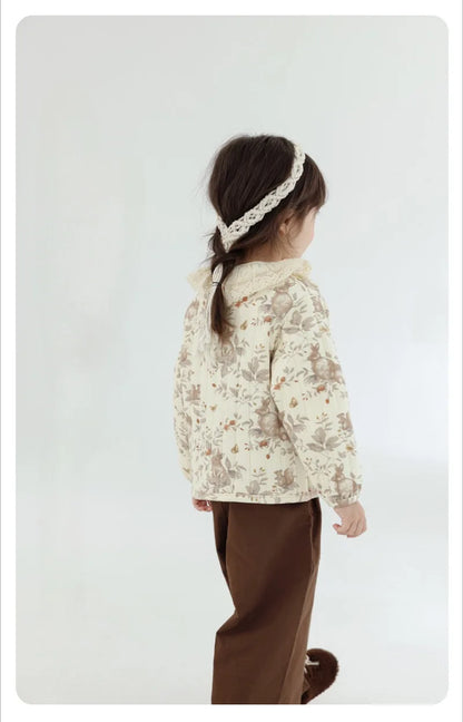 2-6Y Kids Velvet Jacket New Nordic Style Sweet Cotton Coat Babies Autumn Winter Boys Girls Comfortable and Warm Lined jacket