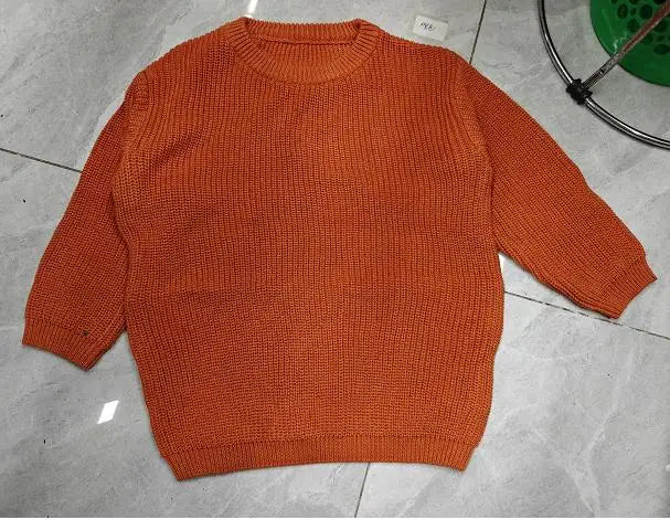 Suefunskry 1PC Mommy and Me Matching Sweaters Solid Color Knitted Long Sleeve Round Neck Warm Pullover Tops for Autumn Winter