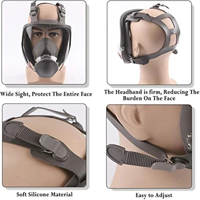 Fog-Proof 6800 Full Face Gas Mask Respirator Sets Industrial Painting Spraying Respiration Safety Work Protective Respirador