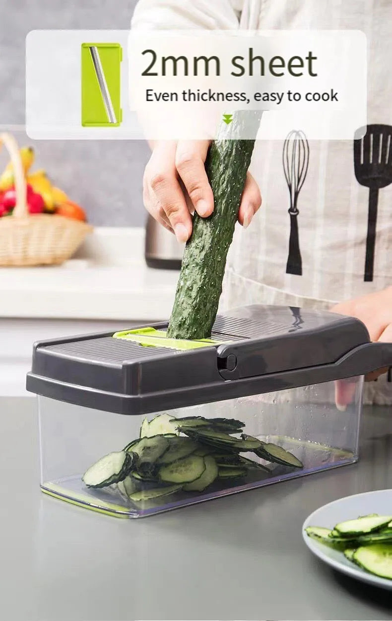 14/16 IN 1 Slicer Vegetable Food Chopper Vegetable Cutter Tomato Carrot Grater Cheese French Onion Shredders Kitchen Tool