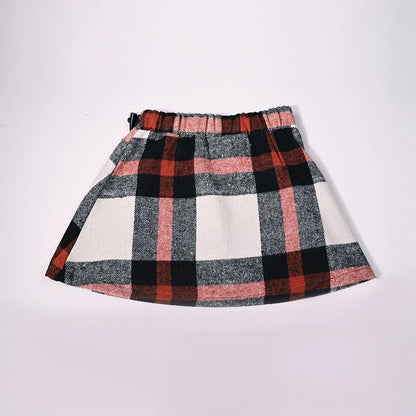 Ali-Plus family clothes set black cotton Mousse cashme plaid girl dress vest shirt black mock neck top plaid for autumn children