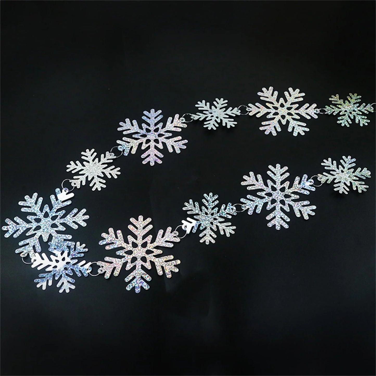 Artificial White Snowflake Banner for Winter Wonderland Party Decorations Christmas Tree Hanging Birthday Party Snowflakes Decor