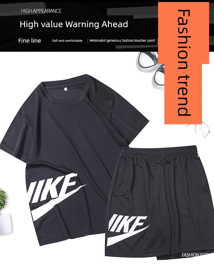 Men's Summer Short Sleeve Quick Drying Clothes Workout Exercise Outfit