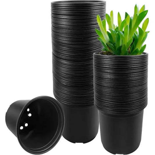 100 Pack Nursery Pots, 4 5 6 Inch Nursery Pot for Plants, Plastic Plant Pots with Drainage Holes, Garden Flower Pots 4inch100pcs