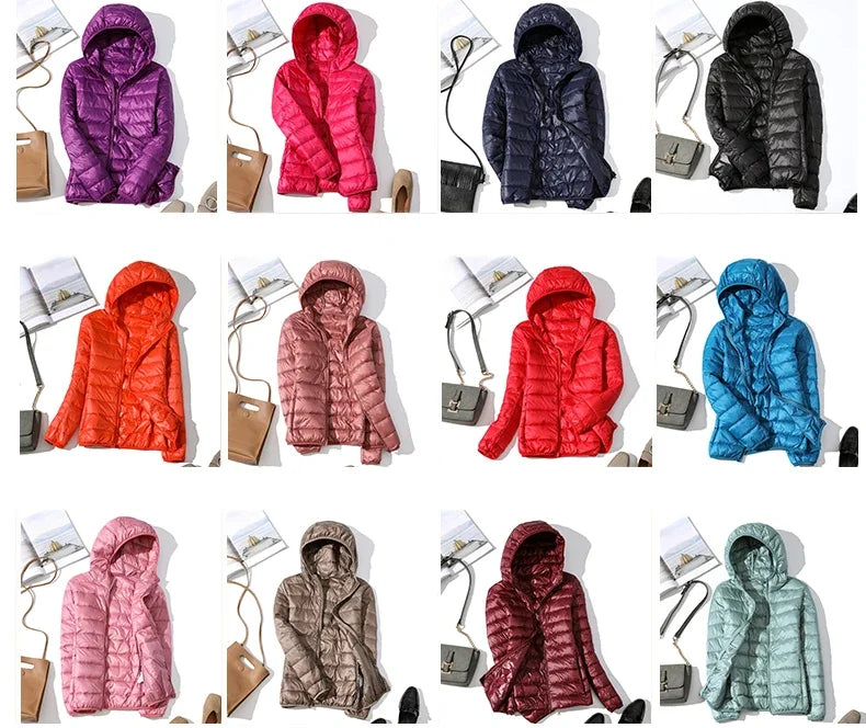 Ultra Light Down Jacket 2025 New Parkas basic Winter jackets Female Women velvet hooded Coats autumn Down Jacket Womens Outwear