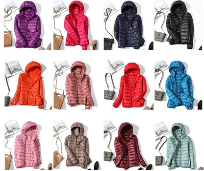Ultra Light Down Jacket 2025 New Parkas basic Winter jackets Female Women velvet hooded Coats autumn Down Jacket Womens Outwear