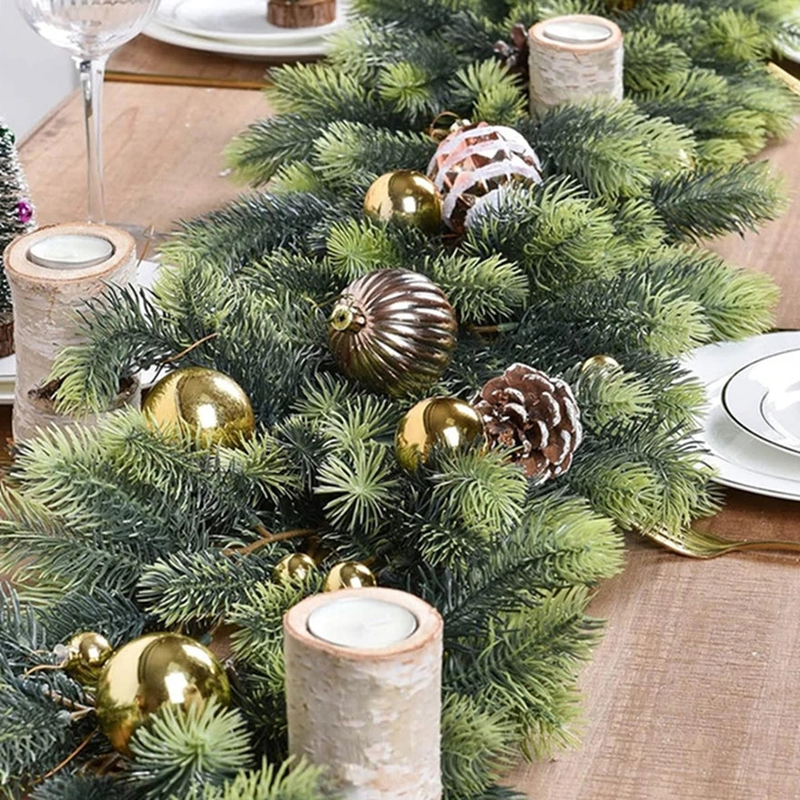 1Pc Artificial Green Plants Christmas Tree Garland Home Party Decorative Outdoor Yard Pine Tree Rattan Hanging Hot Sale Products