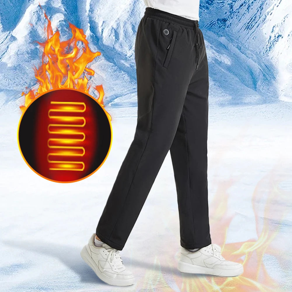 12 Heated Pants Zones Winter Thermal Pants Women Men 5V 3-Temperature Settings for Skiing Fishing Motorcycle USB Heating Pants
