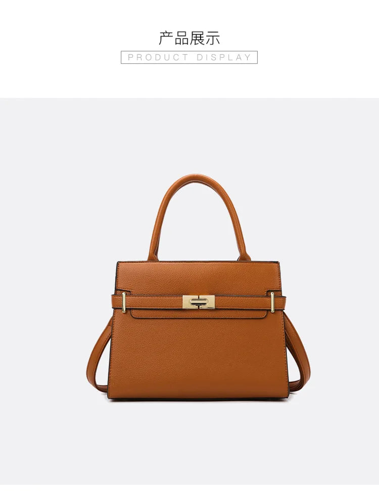 Women's soft leather handbag simple small square bag casual women's bucket bag fashionable single shoulder crossbody bag