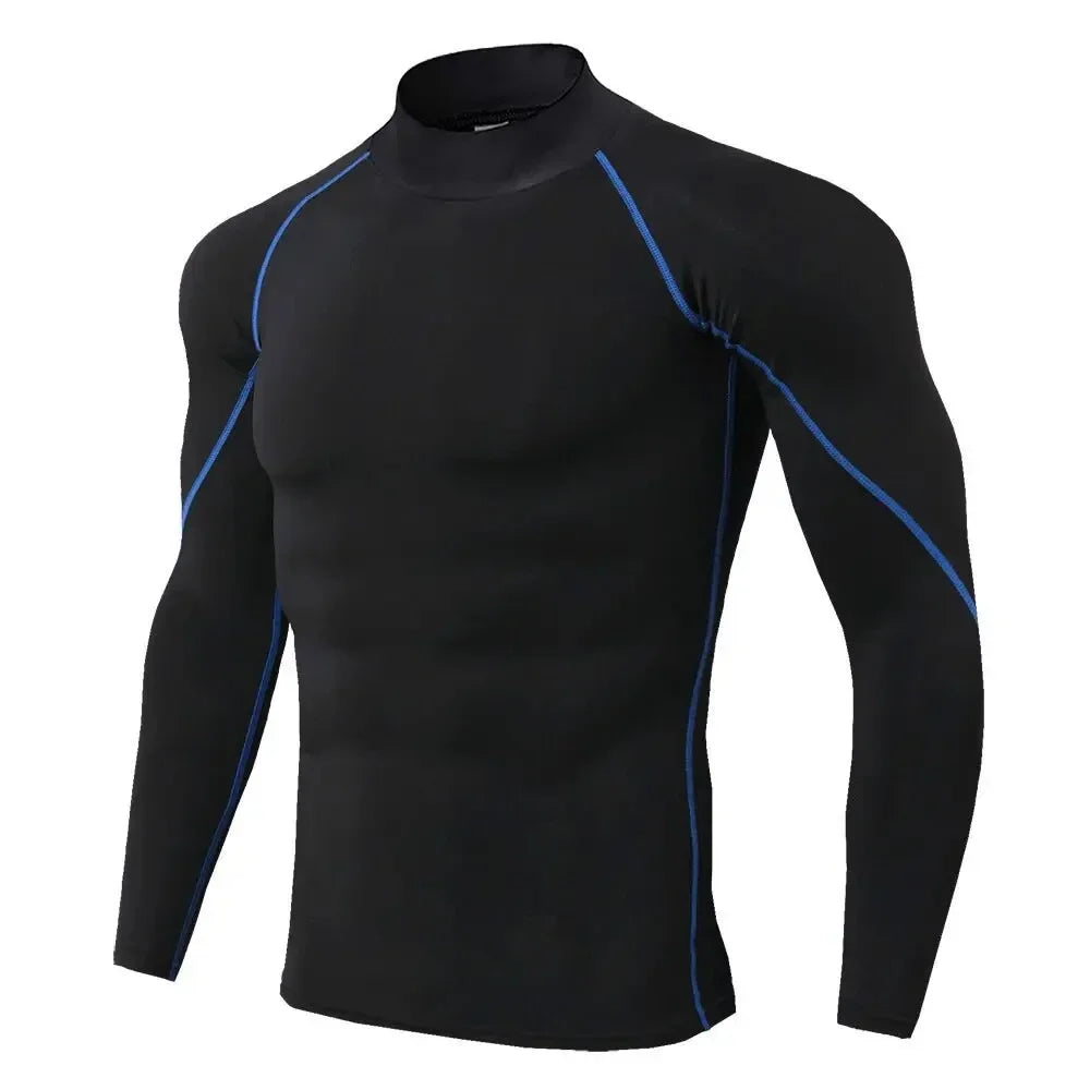 Winter Man Compression Shirt Cycling Clothing Warmth Shirt Warm Bottoming Shirt Men Compression T-Shirt Gym Sportswear 2024 New
