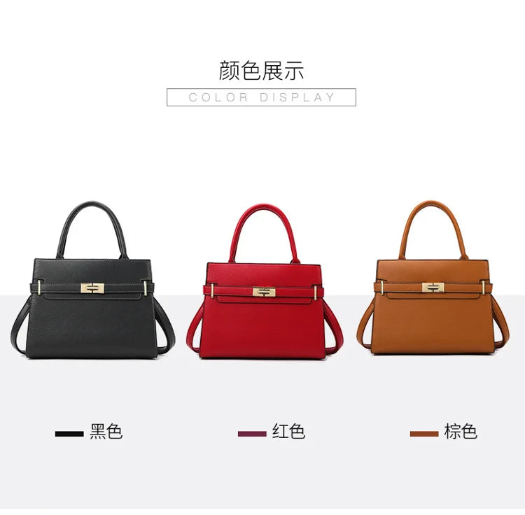 Women's soft leather handbag simple small square bag casual women's bucket bag fashionable single shoulder crossbody bag