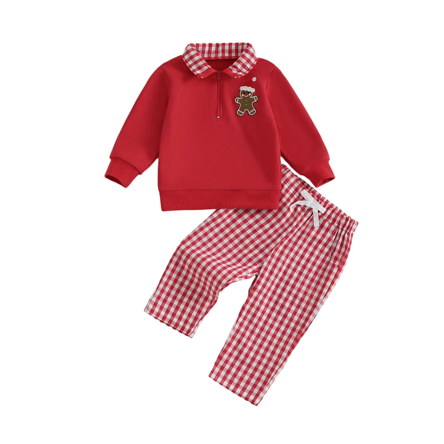 Baby Boy Holiday Outfits Reindeer Applique Crewneck Sweater Corduroy Pants 2 Piece Set for Christmas Party