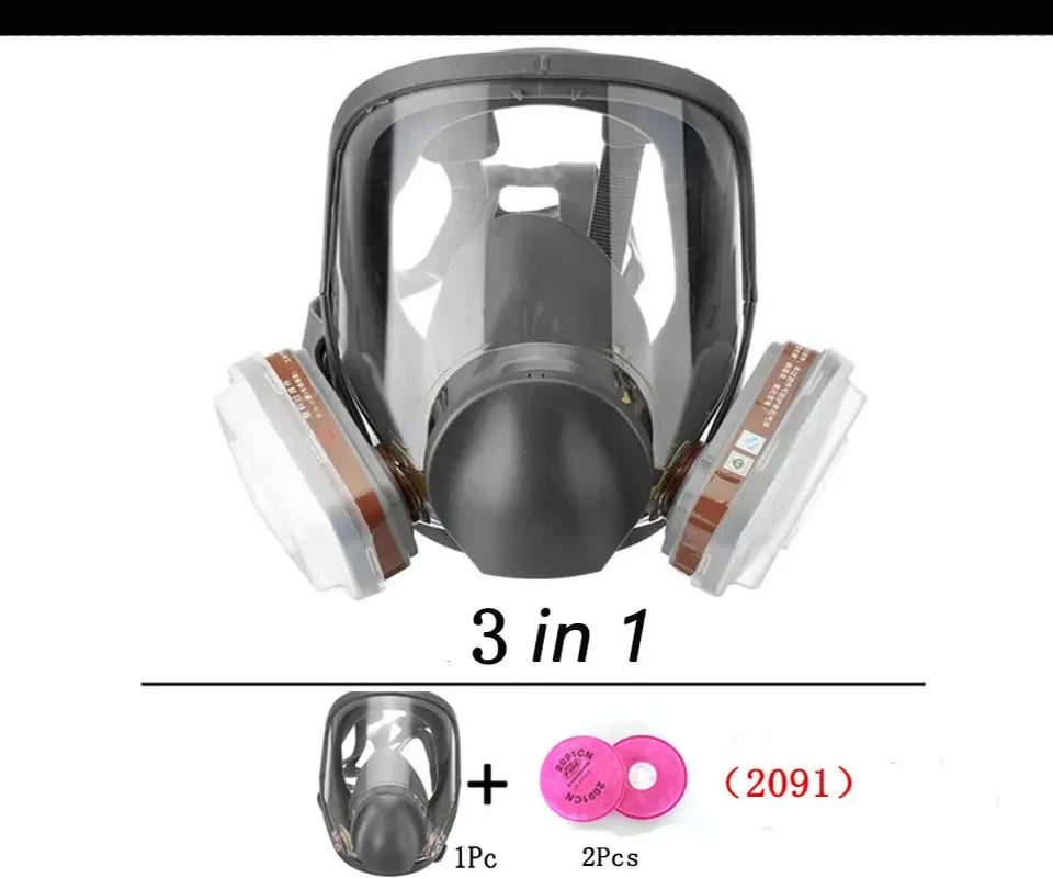 Fog-Proof 6800 Full Face Gas Mask Respirator Sets Industrial Painting Spraying Respiration Safety Work Protective Respirador