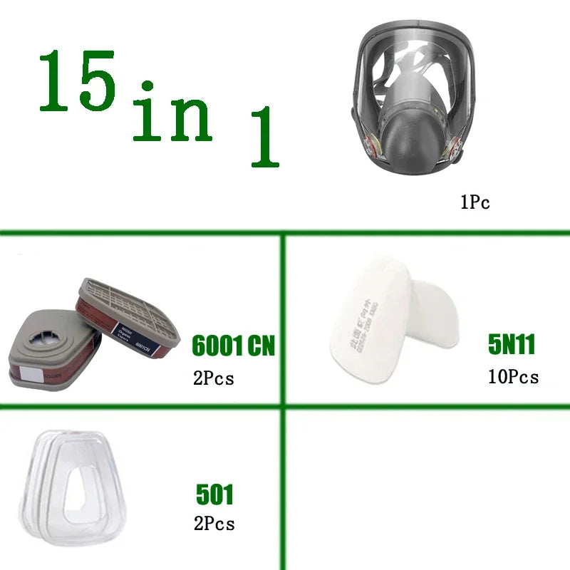 Fog-Proof 6800 Full Face Gas Mask Respirator Sets Industrial Painting Spraying Respiration Safety Work Protective Respirador