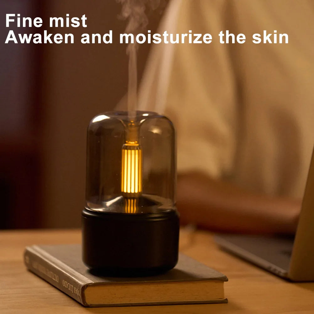 Air Aroma Humidifier with Light Oil Diffuser USB Essential Oil Atomizer Portable Electric Air Humidifier for Home Car
