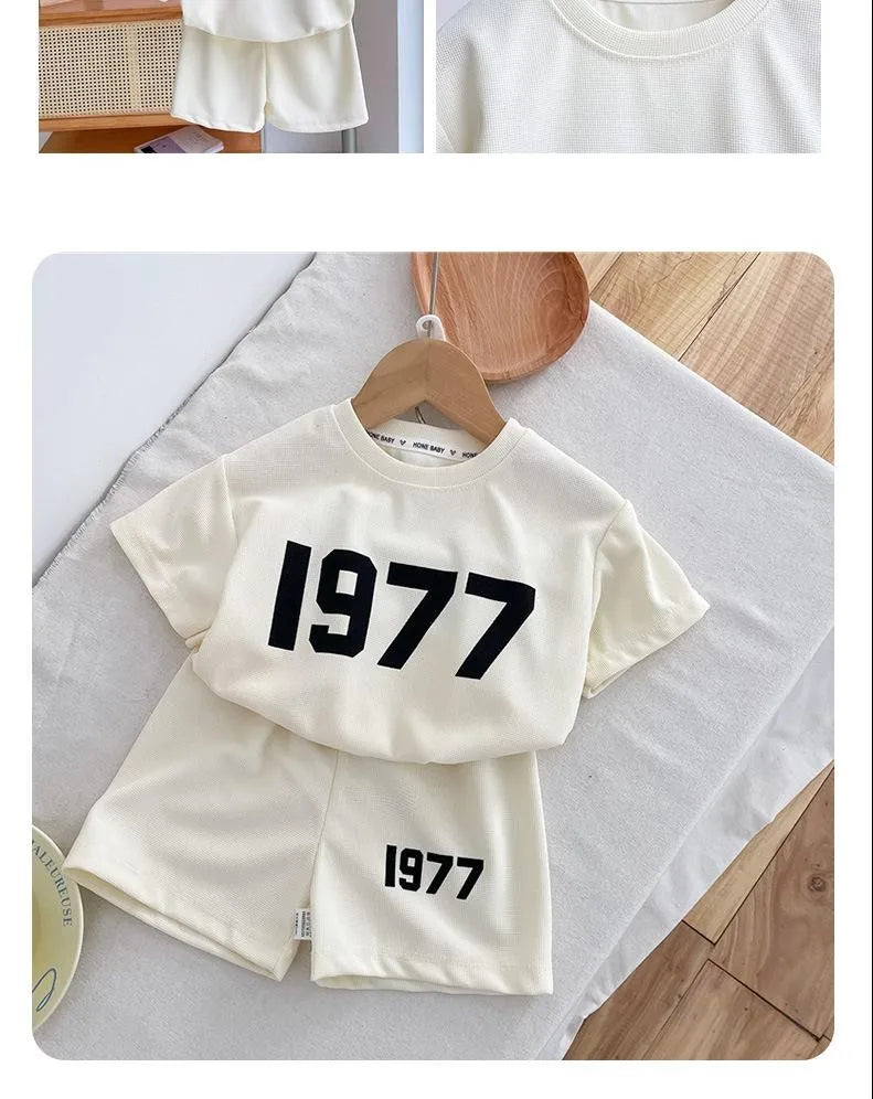 1 2 3 4years Children's Clothes Summer Thin Loose Casual Kids Tracksuit Popular Design Baby Boy Short Sleeve Suit T-shirt Shorts