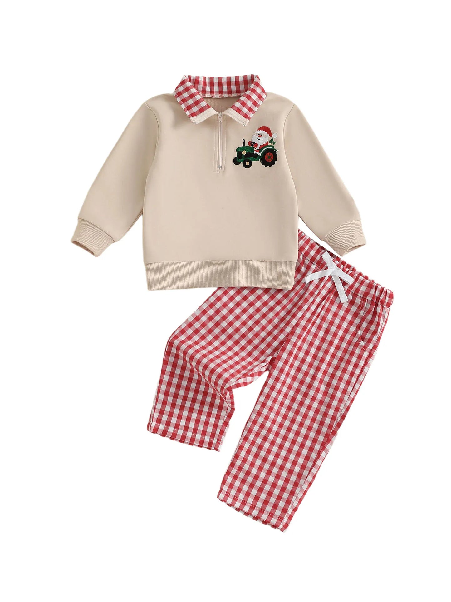Baby Boy Holiday Outfits Reindeer Applique Crewneck Sweater Corduroy Pants 2 Piece Set for Christmas Party