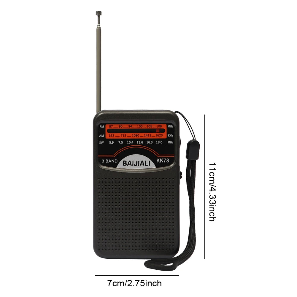 Outdoor Radio Dual Band Digital Radio SW/AM/FM Stereo Radio Battery Operated Telescopic Antenna for Indoor Outdoor Emergency Use