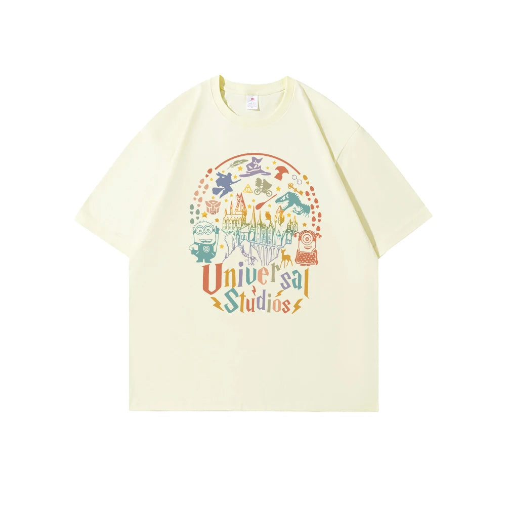 Children Cute Shirt Loose Casual Apparel Y2K Top Universal Studios Orlando Shirt Vintage Short Sleeve Trendy Family Trip Gift