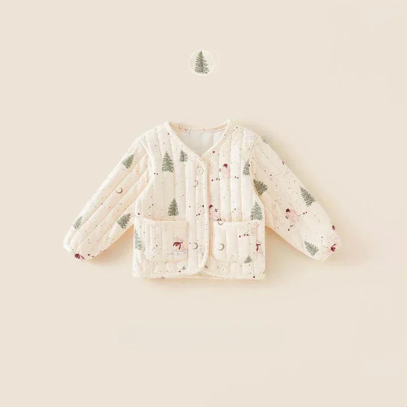 2-6Y Kids Velvet Jacket New Nordic Style Sweet Cotton Coat Babies Autumn Winter Boys Girls Comfortable and Warm Lined jacket