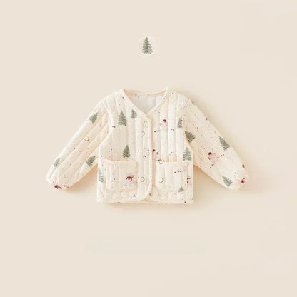 2-6Y Kids Velvet Jacket New Nordic Style Sweet Cotton Coat Babies Autumn Winter Boys Girls Comfortable and Warm Lined jacket