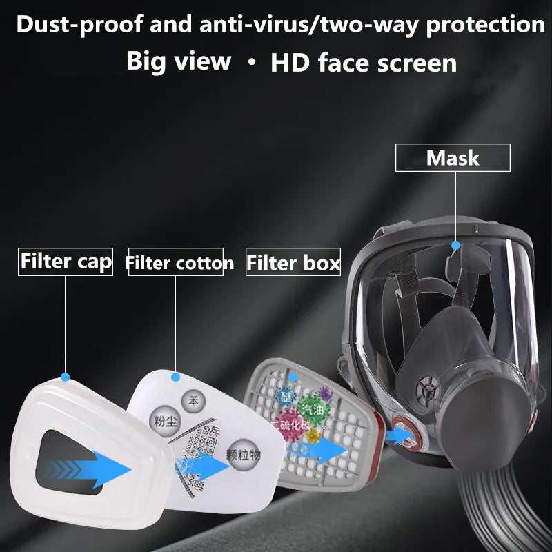 Full face spray protective mask, industrial gas mask respirator, new type 6800 gas mask, mechanical maintenance chemicals.