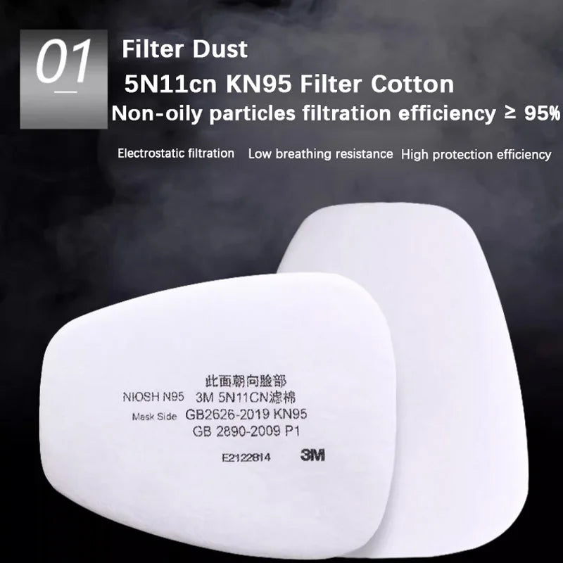 3M 6200 Self-priming Filtering Gas Mask Half Mask for Paint Spraying, Chemical Gas, Industrial Dust Headgear
