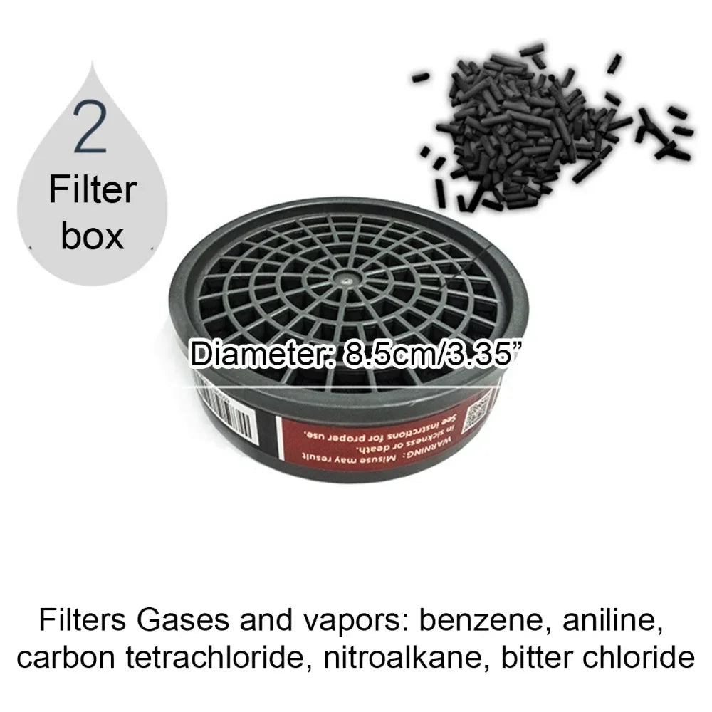 Full/Half Face Gas Mask Safety Fog proof Glasses Set Spray Paint Chemical Pesticide Decoration Formaldehyde Anti-Dust Respirator