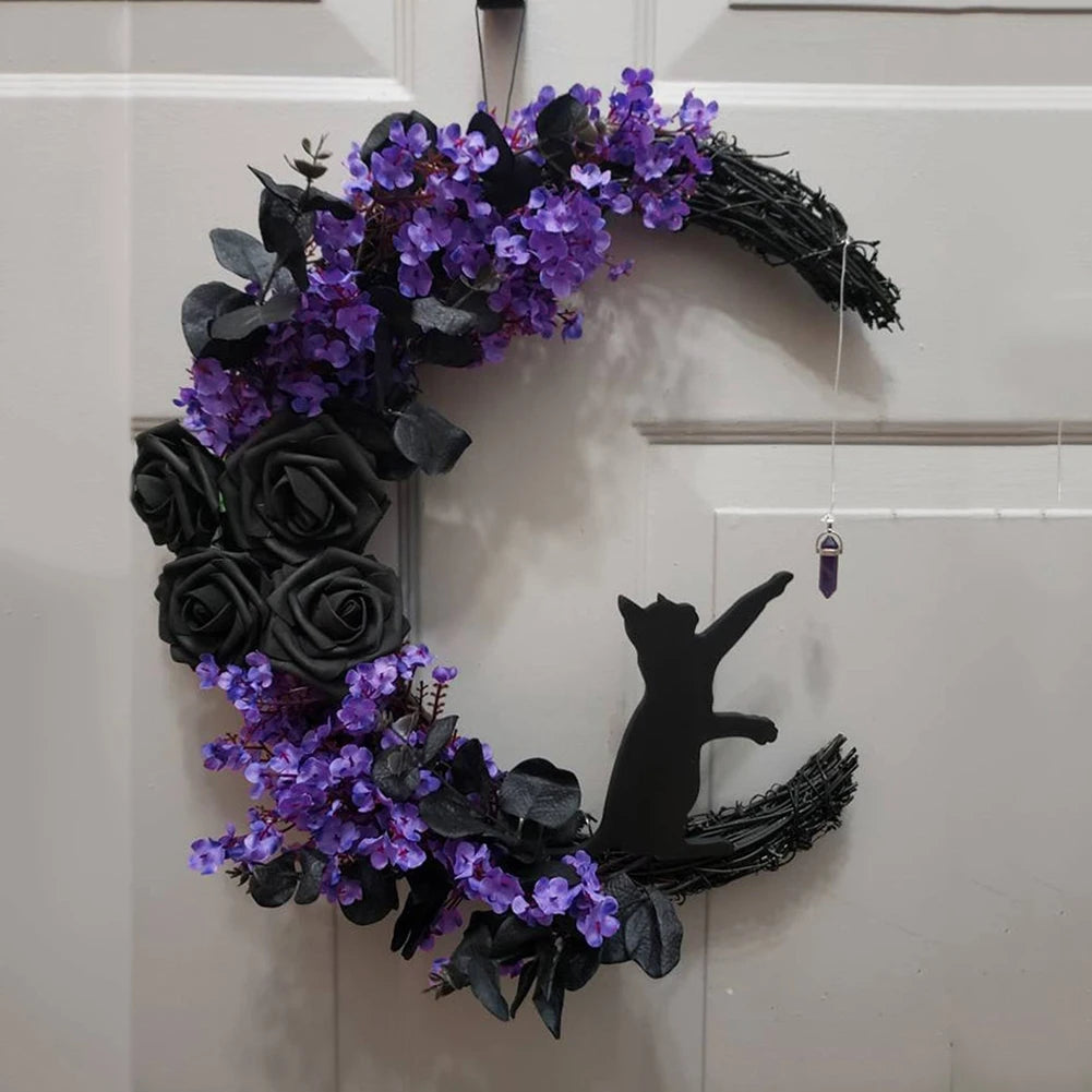 Artificial Halloween Wreath Autumn Pumpkin Wreath Front Door Garland Harvest Festival Celebration Farmhouse Party Decoration