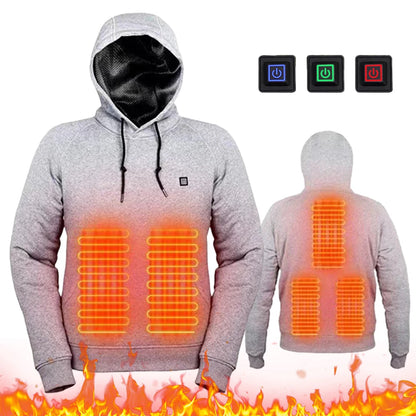 Heating Solid Color Black Hoodies Winter Warm Sweetshirts Windbreak Pullovers Workout Leisure Sportswear Women Men Sweatshirts