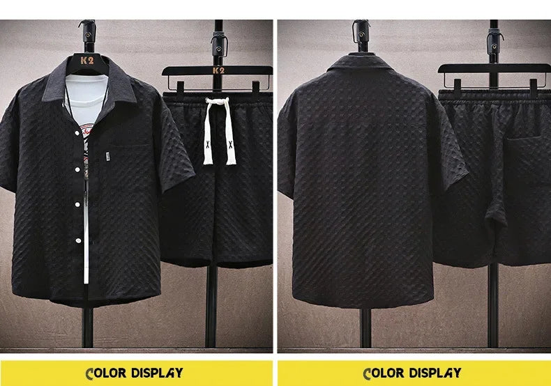 Casualsuit Men's Short Sleeve Sport Suit Vintage Trendy Fashionable Lightweight Summer 2024 New Arrival