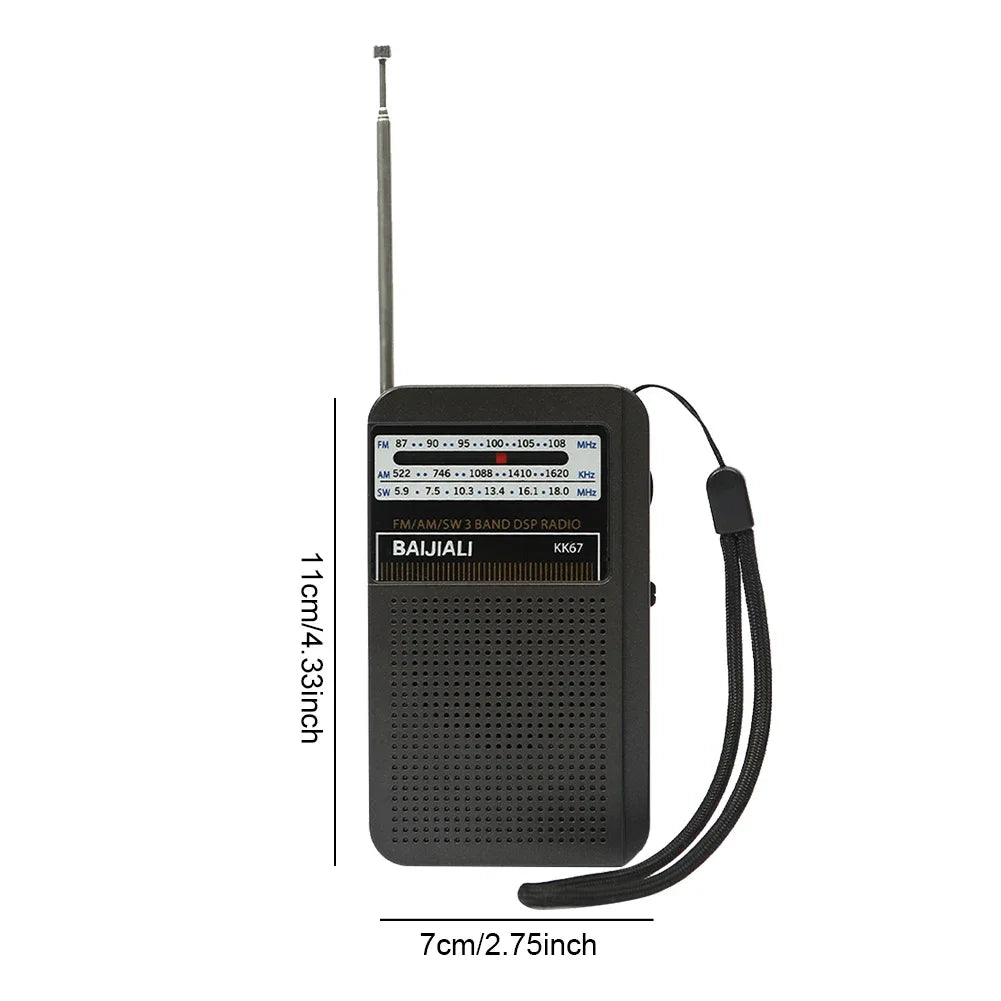 Mini Radio KK19 KK67 KK78 Portable Radio FM AM Battery Operated Handheld Built-in Speaker Radios For Running Walking Small Radio