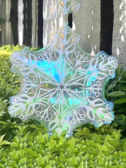 1/3/6pcs transparent snowflake aluminum foil balloons, ice and snow theme party, birthday, Christmas, winter party, New Year