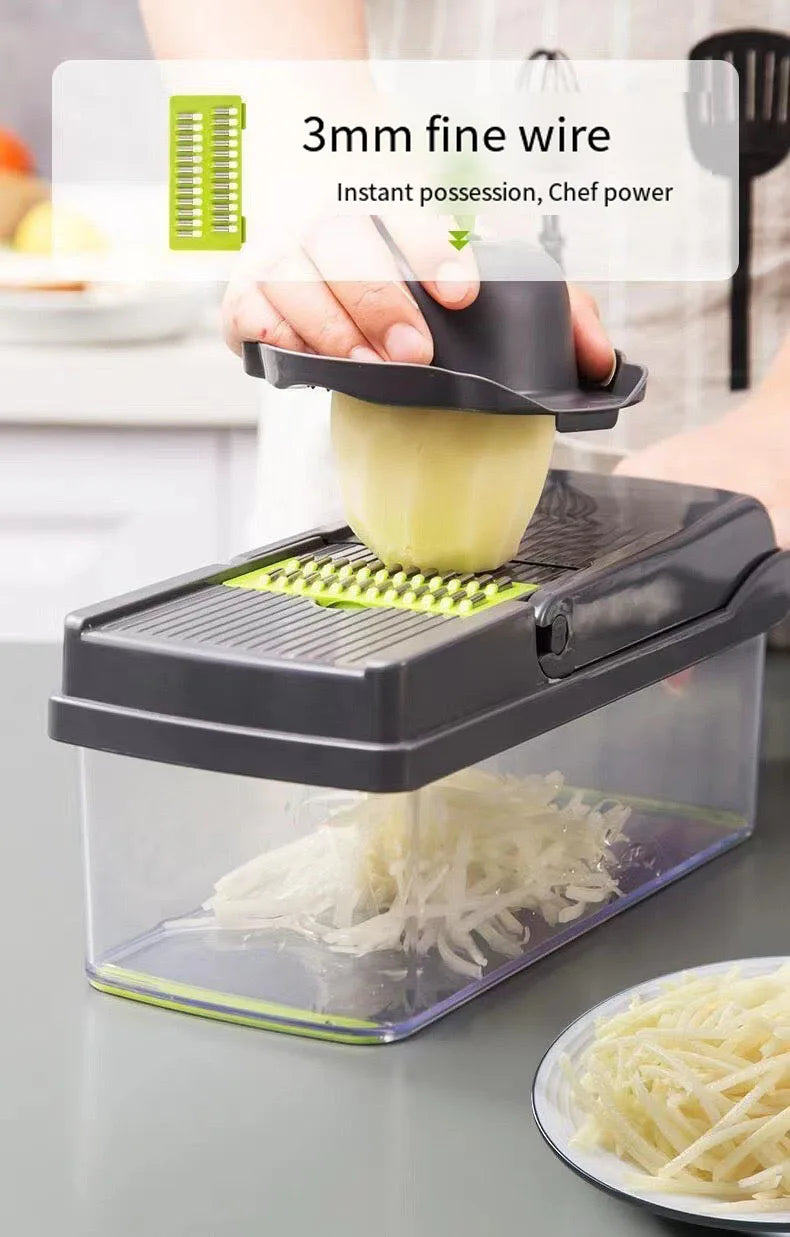14/16 IN 1 Slicer Vegetable Food Chopper Vegetable Cutter Tomato Carrot Grater Cheese French Onion Shredders Kitchen Tool