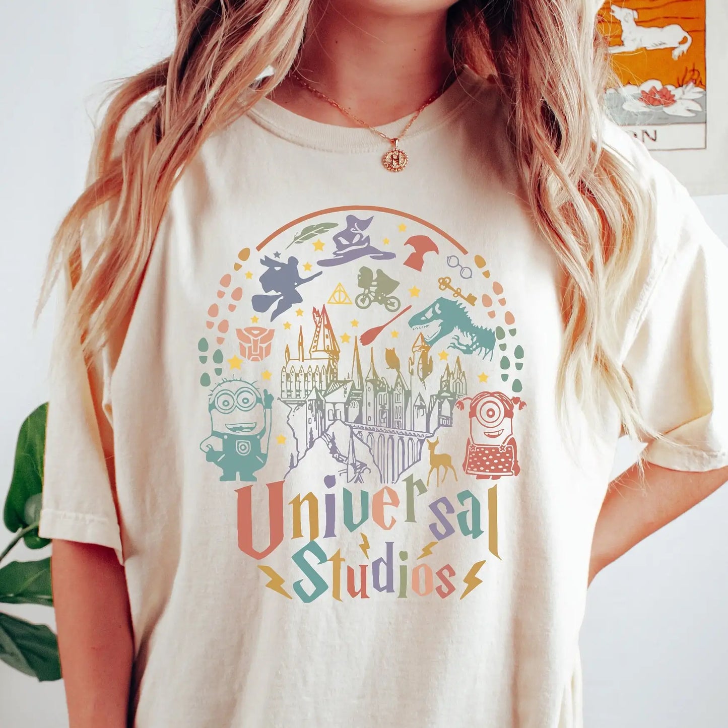 Children Cute Shirt Loose Casual Apparel Y2K Top Universal Studios Orlando Shirt Vintage Short Sleeve Trendy Family Trip Gift
