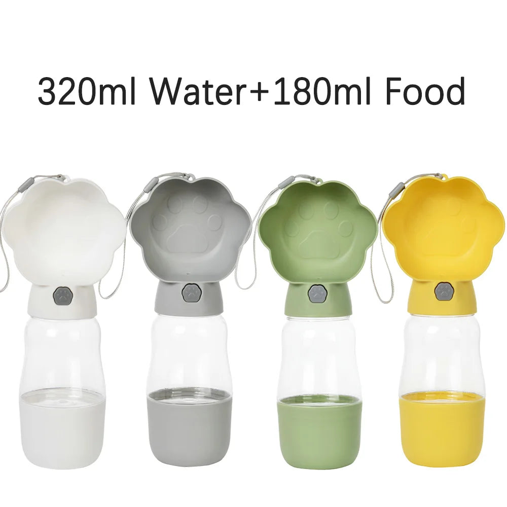 Portable Dog Water Bottle for Small Large Dogs Cats Leakproof Puppy 2 in 1 Water Food Container Chihuahua Bulldog Pet Supplies