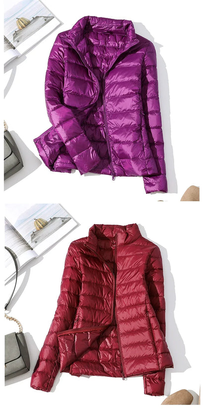 Ultra Light Down Jacket 2025 New Parkas basic Winter jackets Female Women velvet hooded Coats autumn Down Jacket Womens Outwear