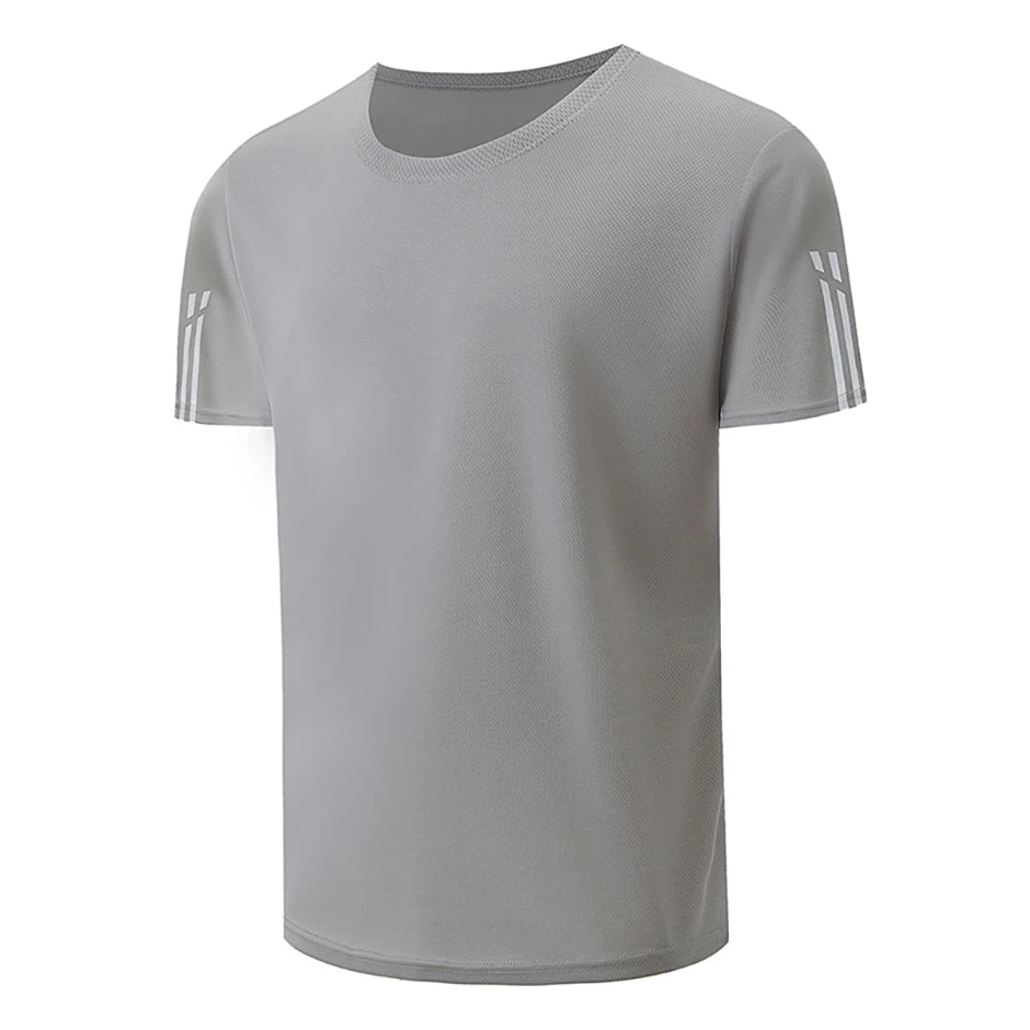 2/4 Pcs Men's Summer Quick-drying Mesh Color Short-sleeved T-shirt Young and middle-aged loose plus size fitness running Joker T