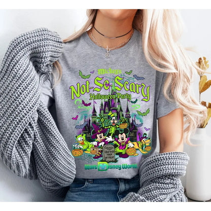 Disney Halloween 2025 Mickey Mouse Men Women Summer T-shirt Family Parent-Child Clothing Casual Unisex Oversized Short Sleeve